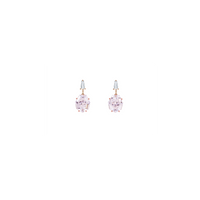 KLAR drop earrings in 18k yellow gold, diamonds and morganites