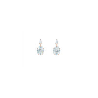 KLAR drop earrings in 18k yellow gold, diamonds and aquamarines