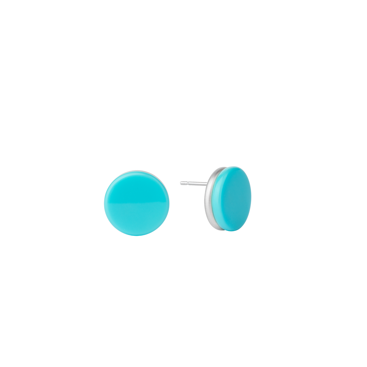 BAU earring in sterling silver, synthetic turquoise