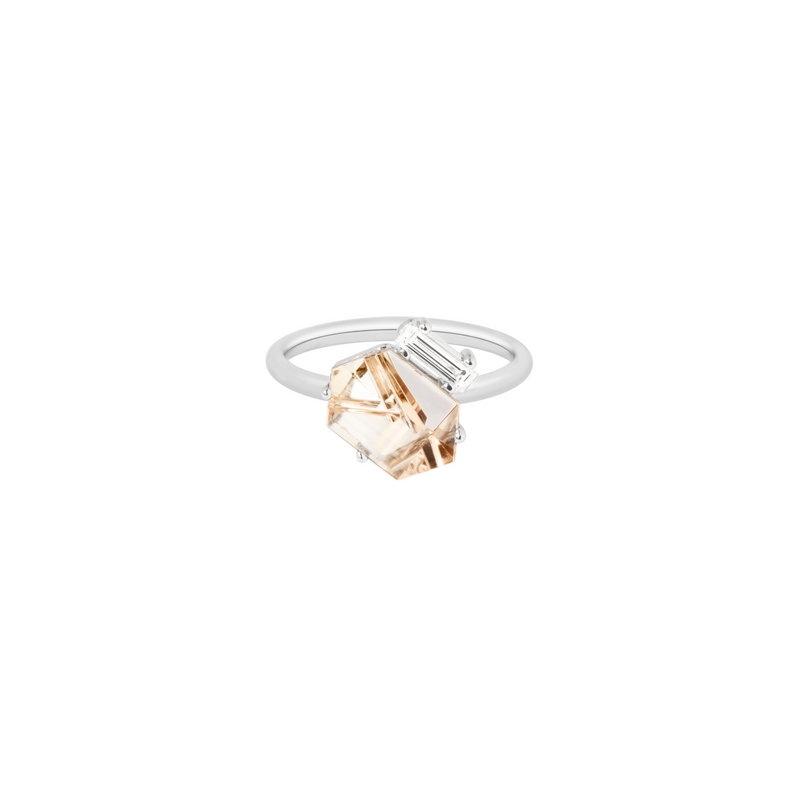 KLAR OOAK ring in 950 platinum, tourmaline and diamond