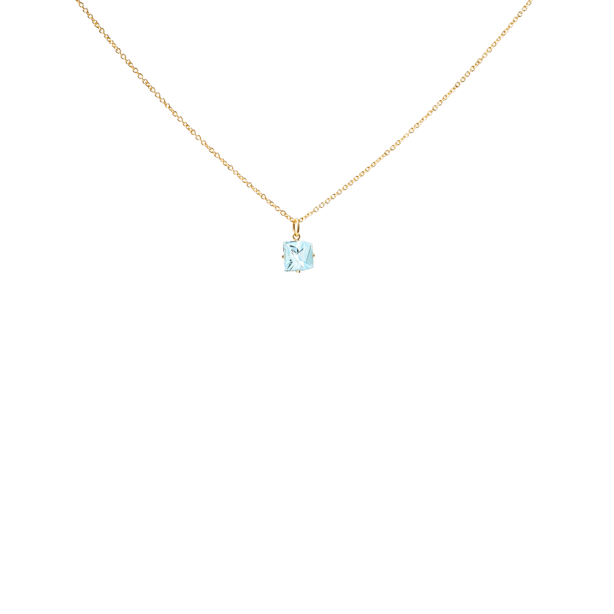 KLAR pendant in 18k yellow gold, aquamarine