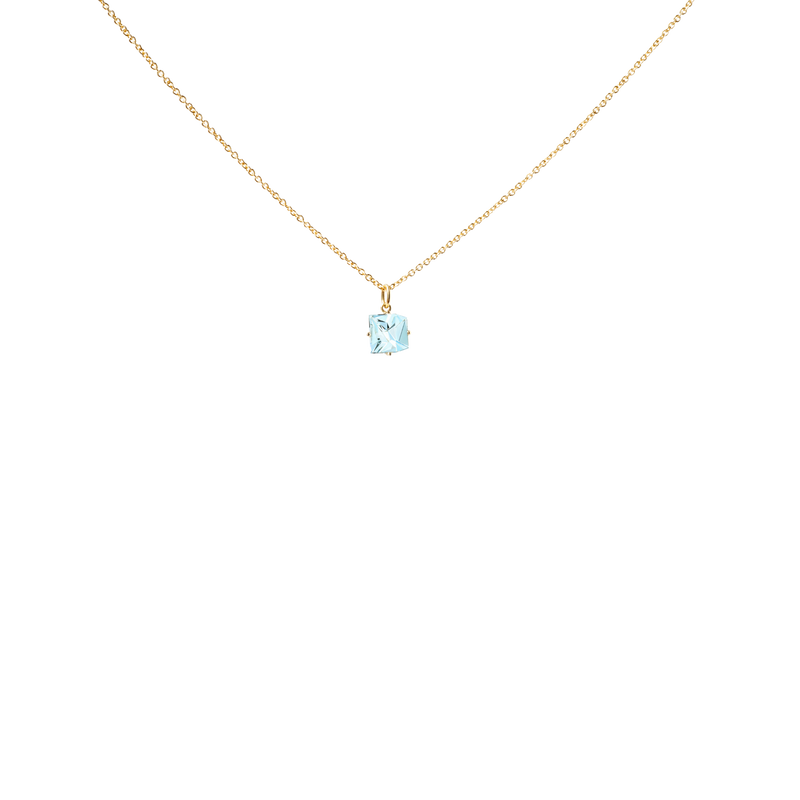 KLAR pendant in 18k yellow gold, aquamarine