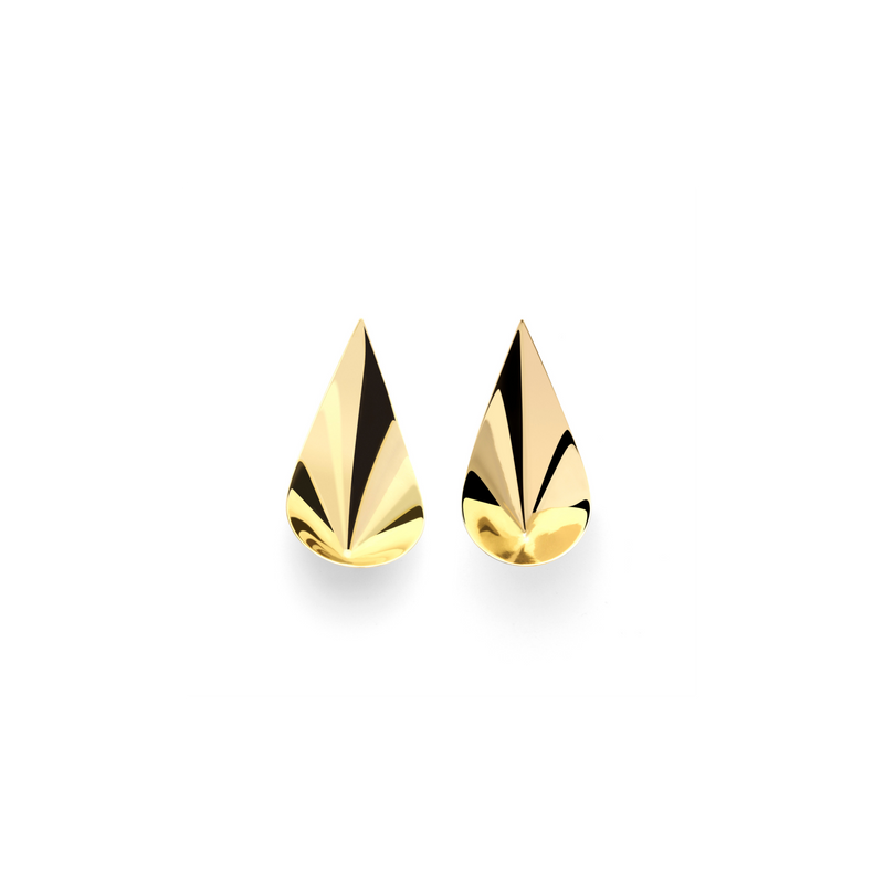 LEAF drop earrings in 18k yellow gold, L