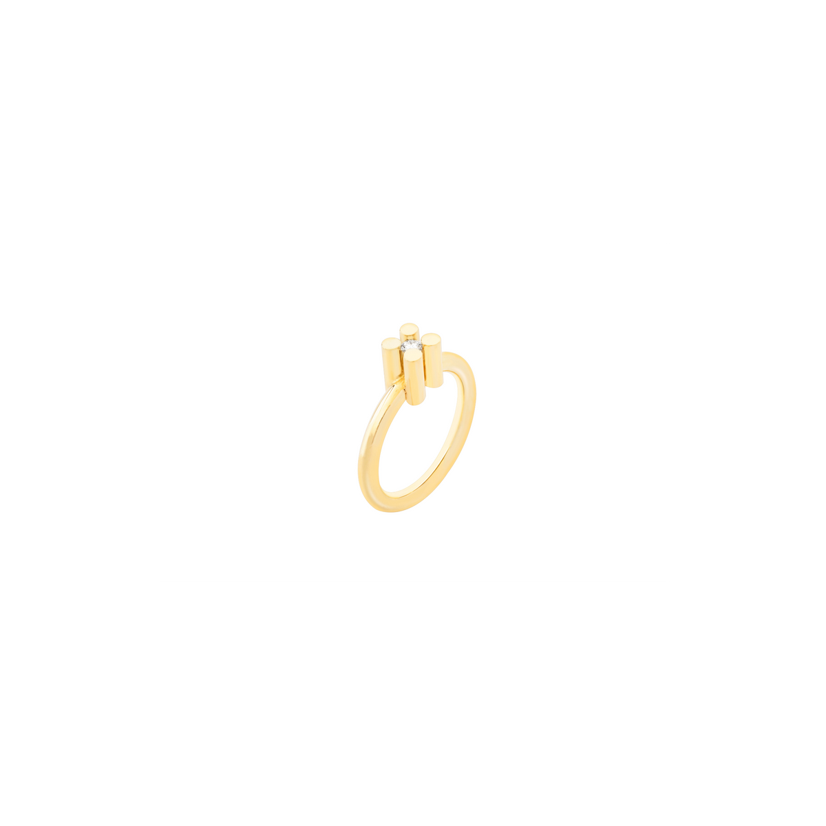 AUGUST ring in 18k yellow gold, diamond