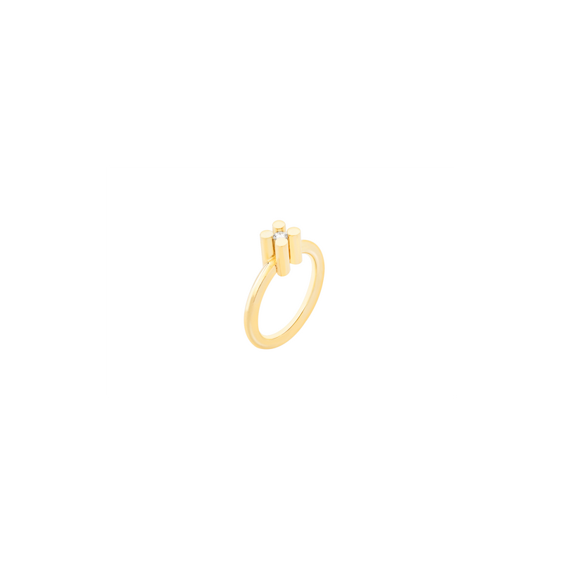 AUGUST ring in 18k yellow gold, diamond