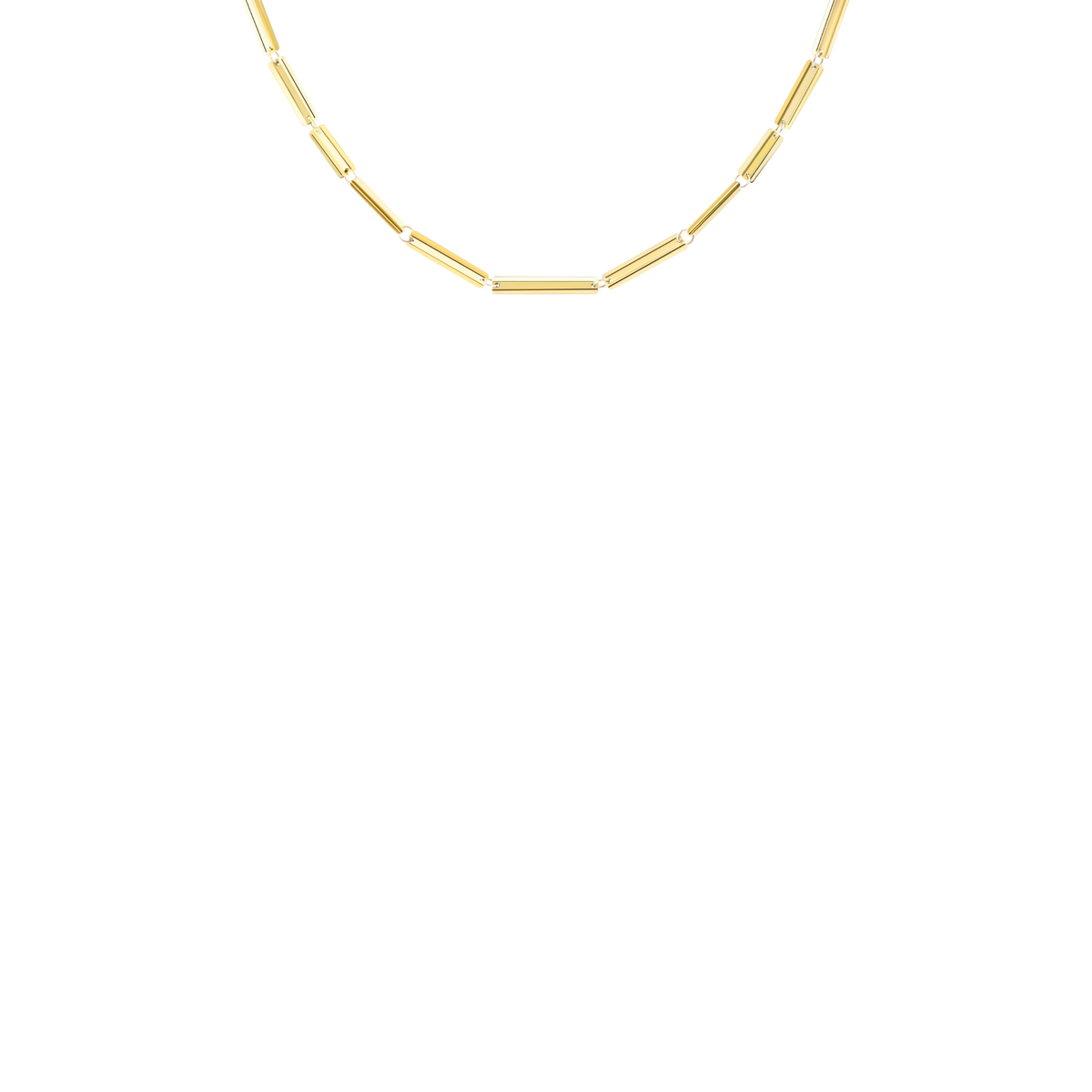 VIA necklace in 18k yellow gold, 40 cm (15.7 in), rectangle shape