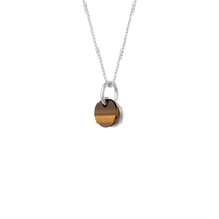 BAU pendant in sterling silver, tiger's eye