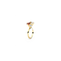 THIRD SPIRIT ring in 18k yellow gold, morganite, tourmaline and diamond
