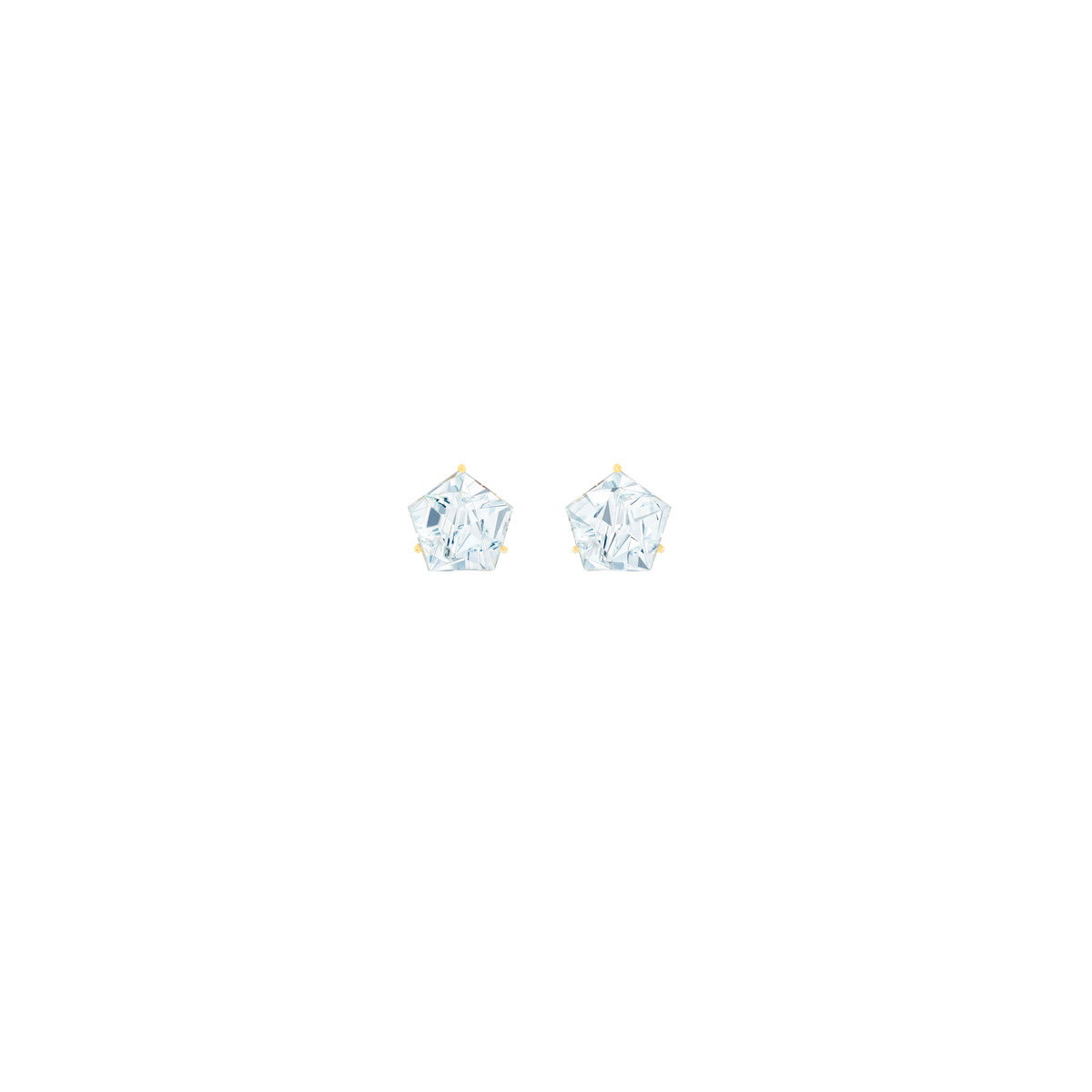 KLAR stud earrings in 18k yellow gold, aquamarines
