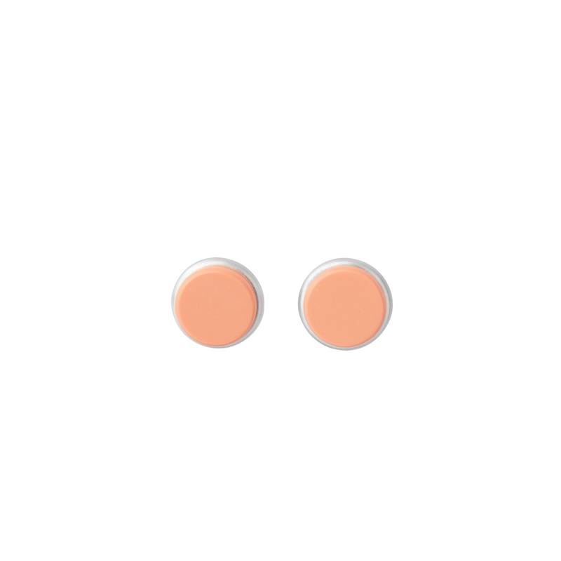 BAU earring in sterling silver, pink synthetic coral
