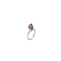 BLOCK ring in 950 platinum, rhodolite