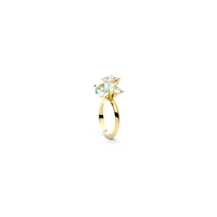 THIRD SPIRIT ring in 18k yellow gold, morganite, aquamarine and diamond