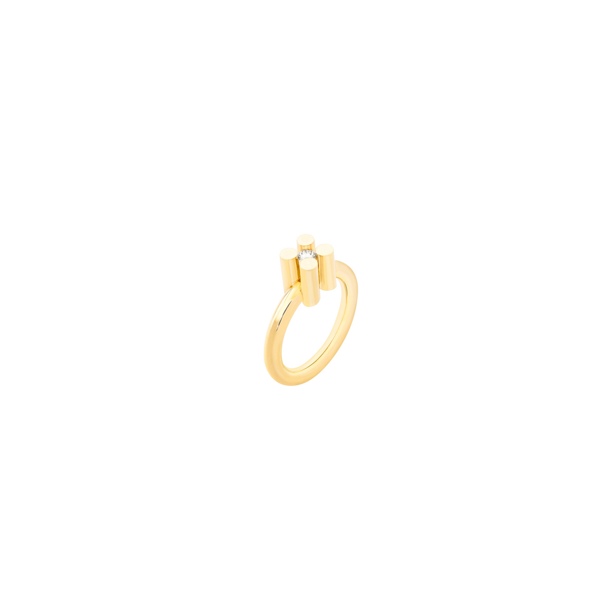 AUGUST ring in 18k yellow gold, diamond