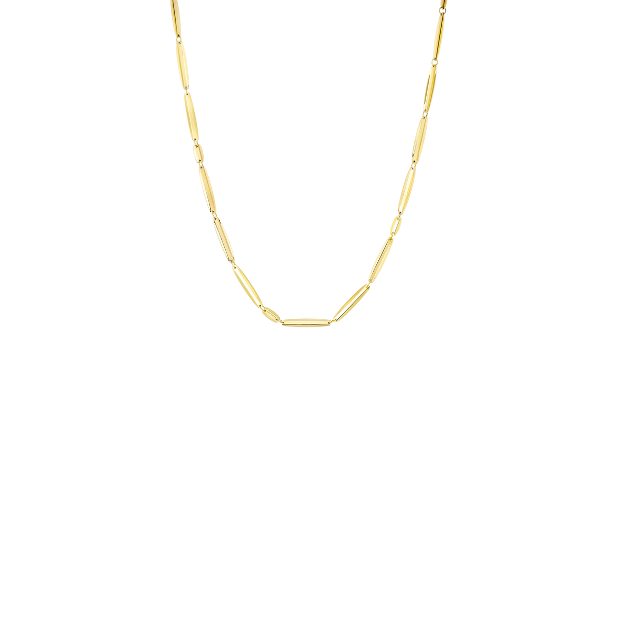 VIA necklace in 18k yellow gold, 60 cm (23.6 in), oval shape