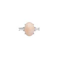 CLEAR PINK ring in 950 platinum, Pink pacific coral and diamonds