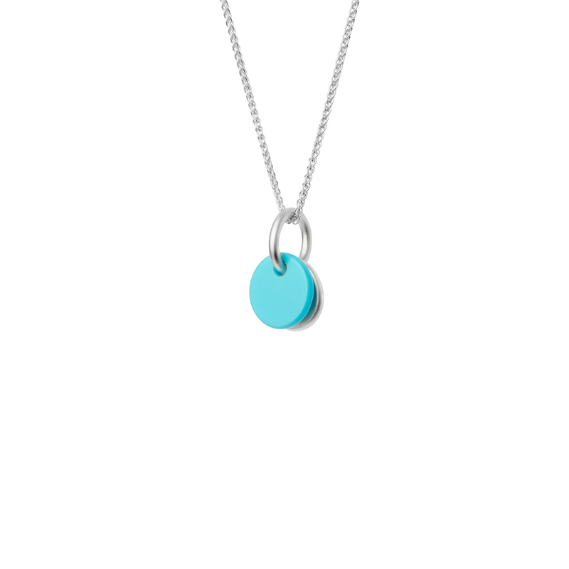 BAU pendant in sterling silver, synthetic turquoise