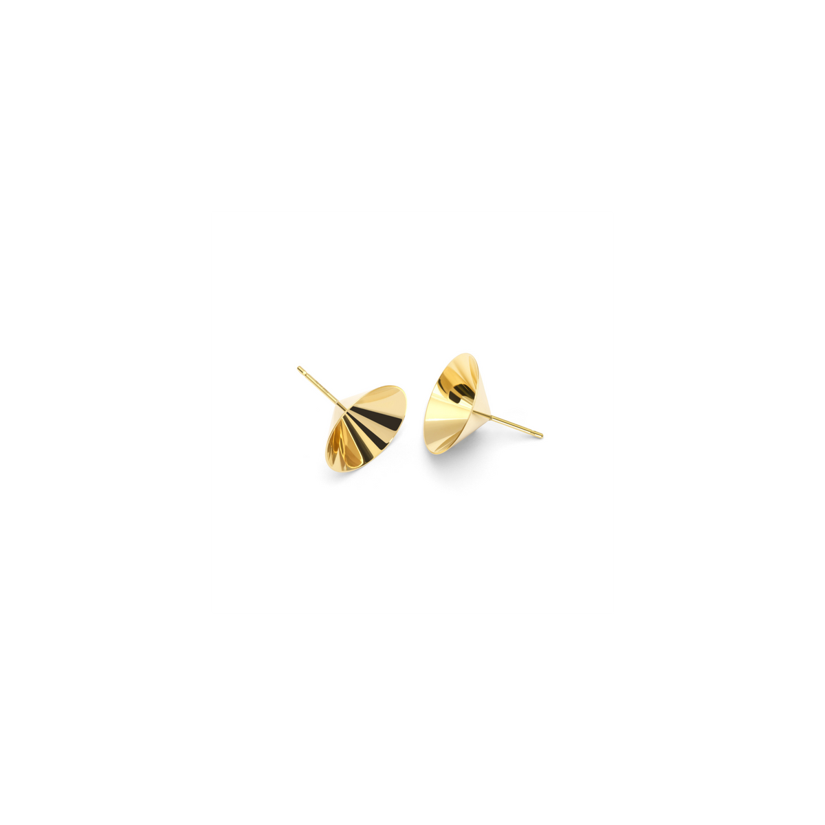 LEAF stud earrings in 18k yellow gold, L