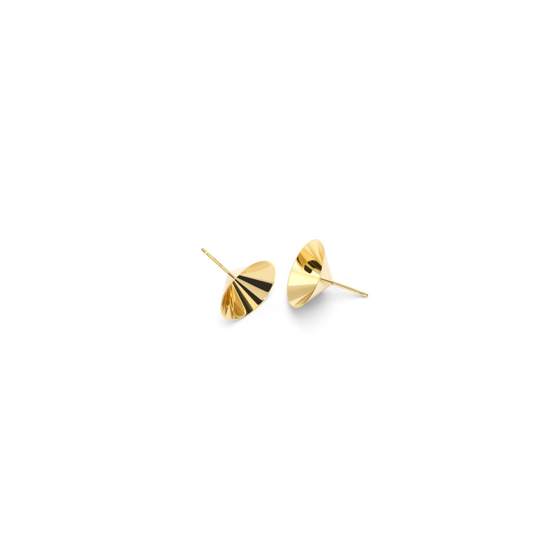 LEAF stud earrings in 18k yellow gold, L