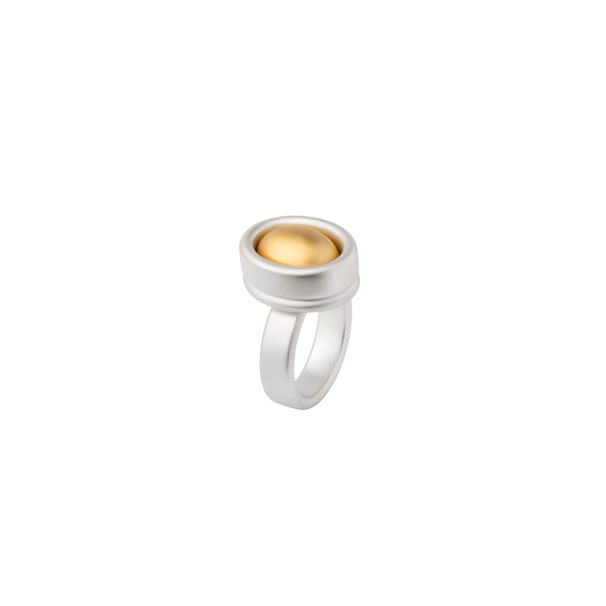 BAU ring in sterling silver, 18k yellow gold