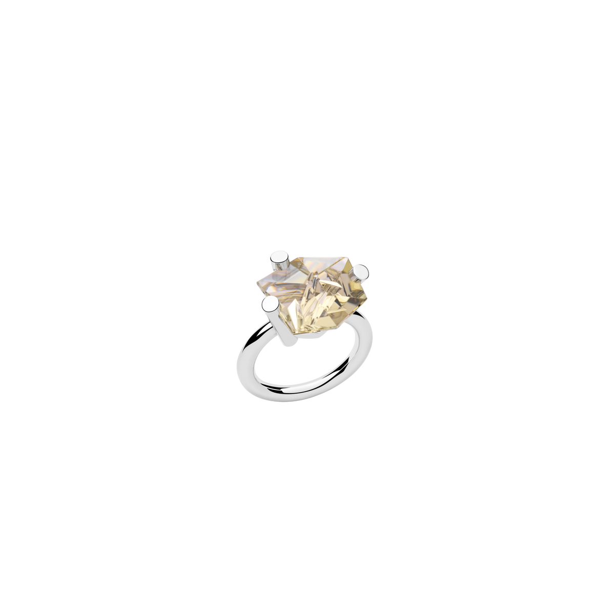 BLOCK ring in 950 platinum, tourmaline
