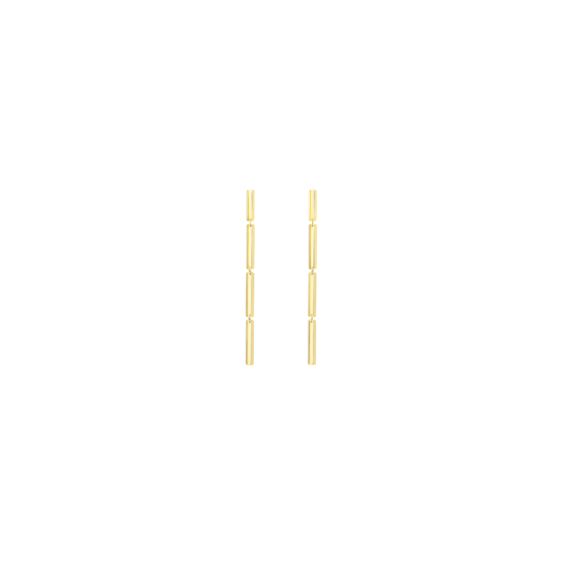 VIA earrings in 18k yellow gold, long, rectangle shape