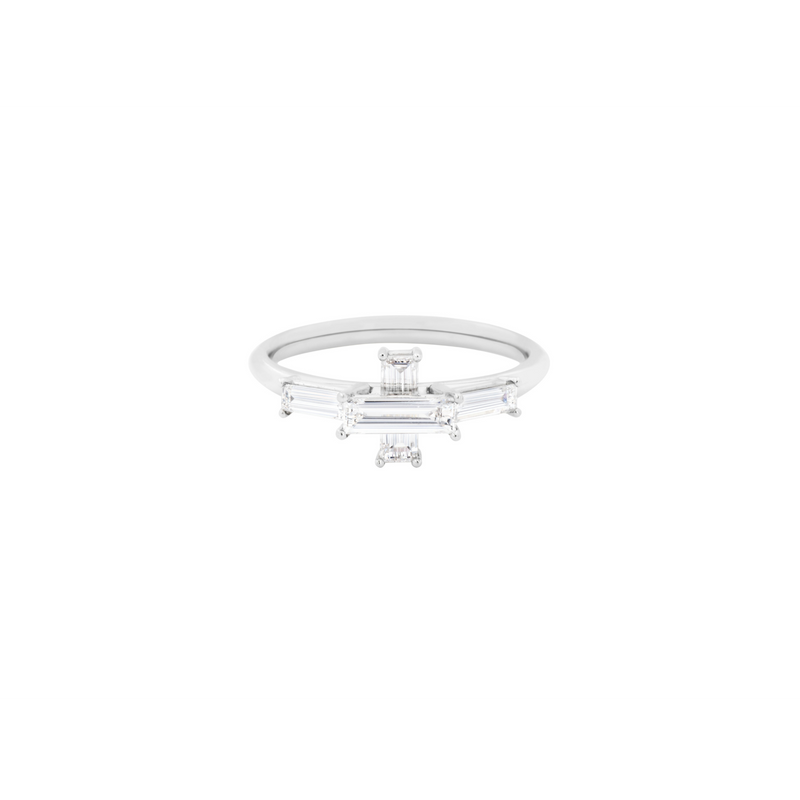 LIGHT/BEAM ring in platinum 950, diamonds