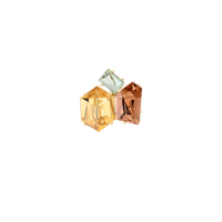 KLAR OOAK ring in 18k yellow gold, golden beryl, tourmaline and aquamarine