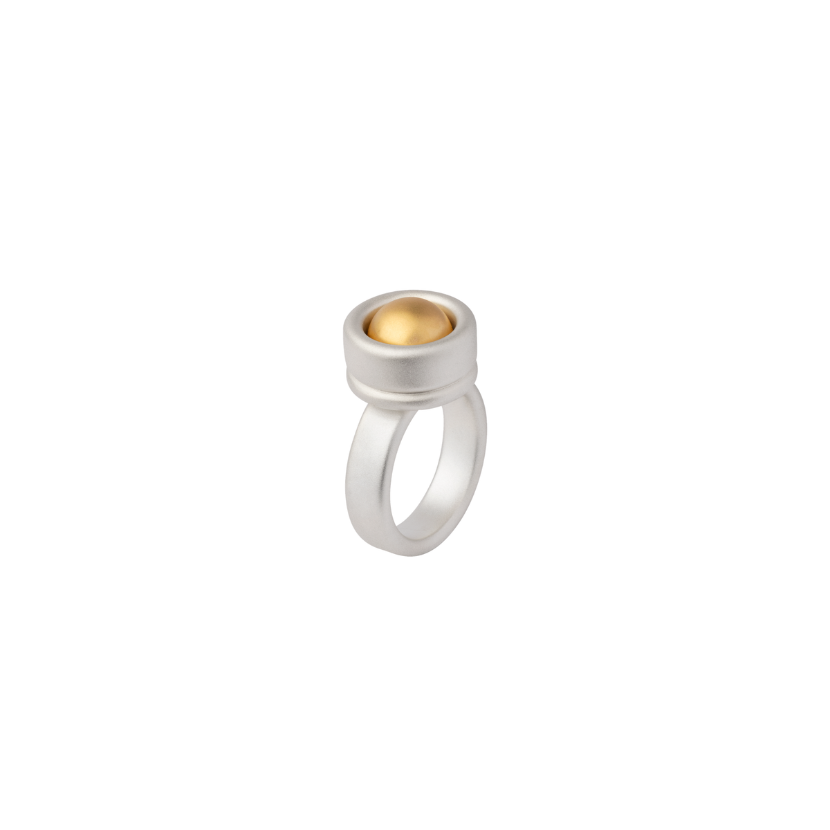BAU ring in sterling silver, 18k yellow gold