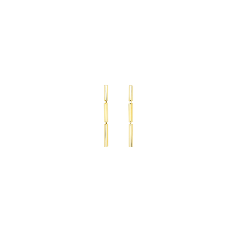 VIA earrings in 18k yellow gold, medium, rectangle shape