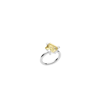 BLOCK ring in 950 platinum, golden beryl