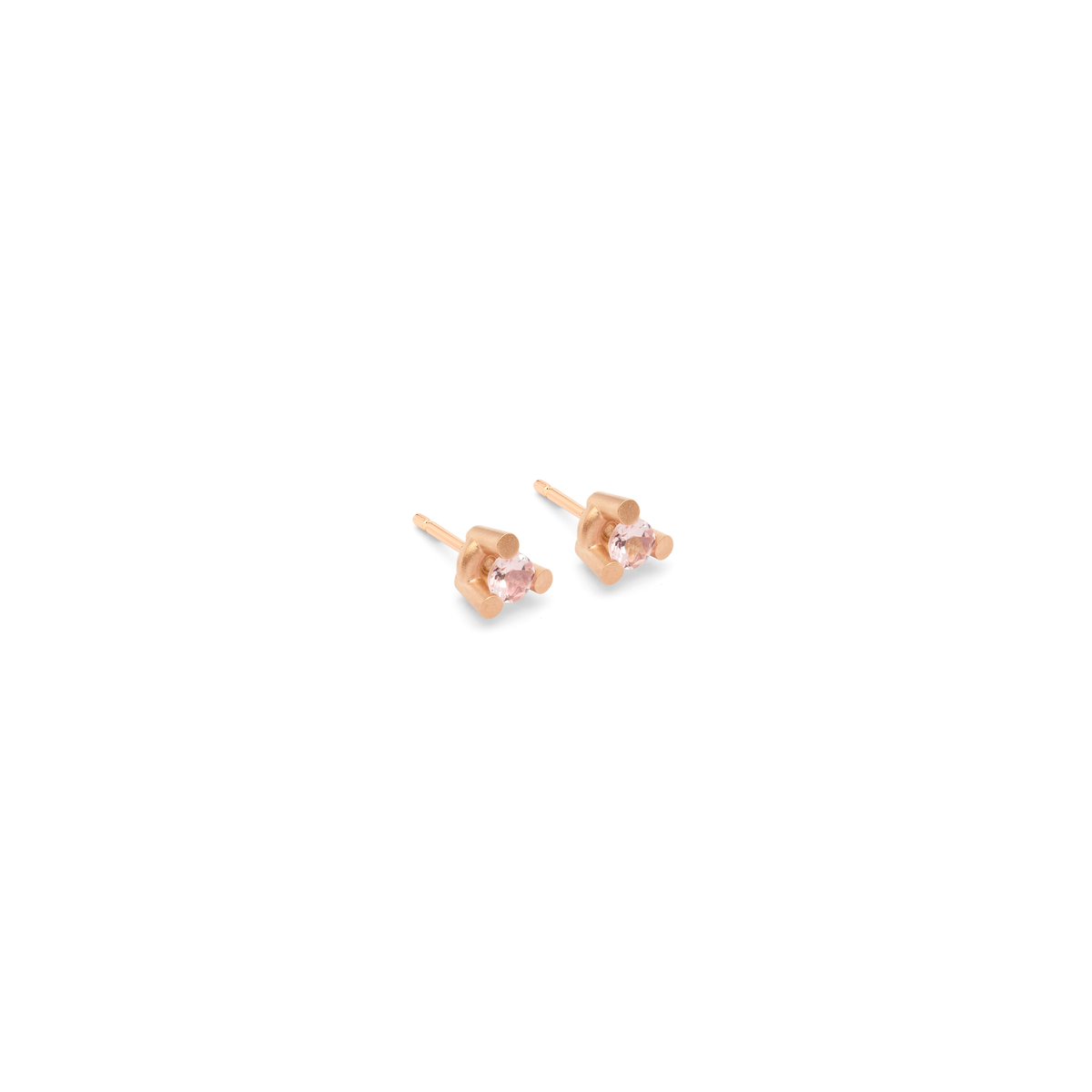 TRIN stud earrings in 18k rose gold, tourmalines