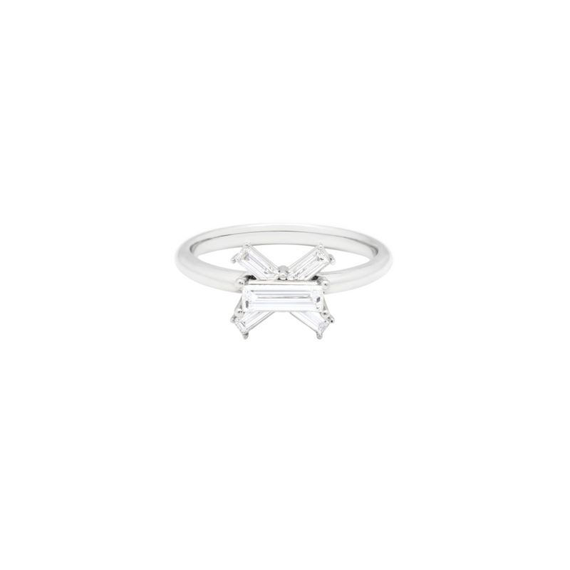 LIGHT/BEAM ring in platinum 950, diamonds