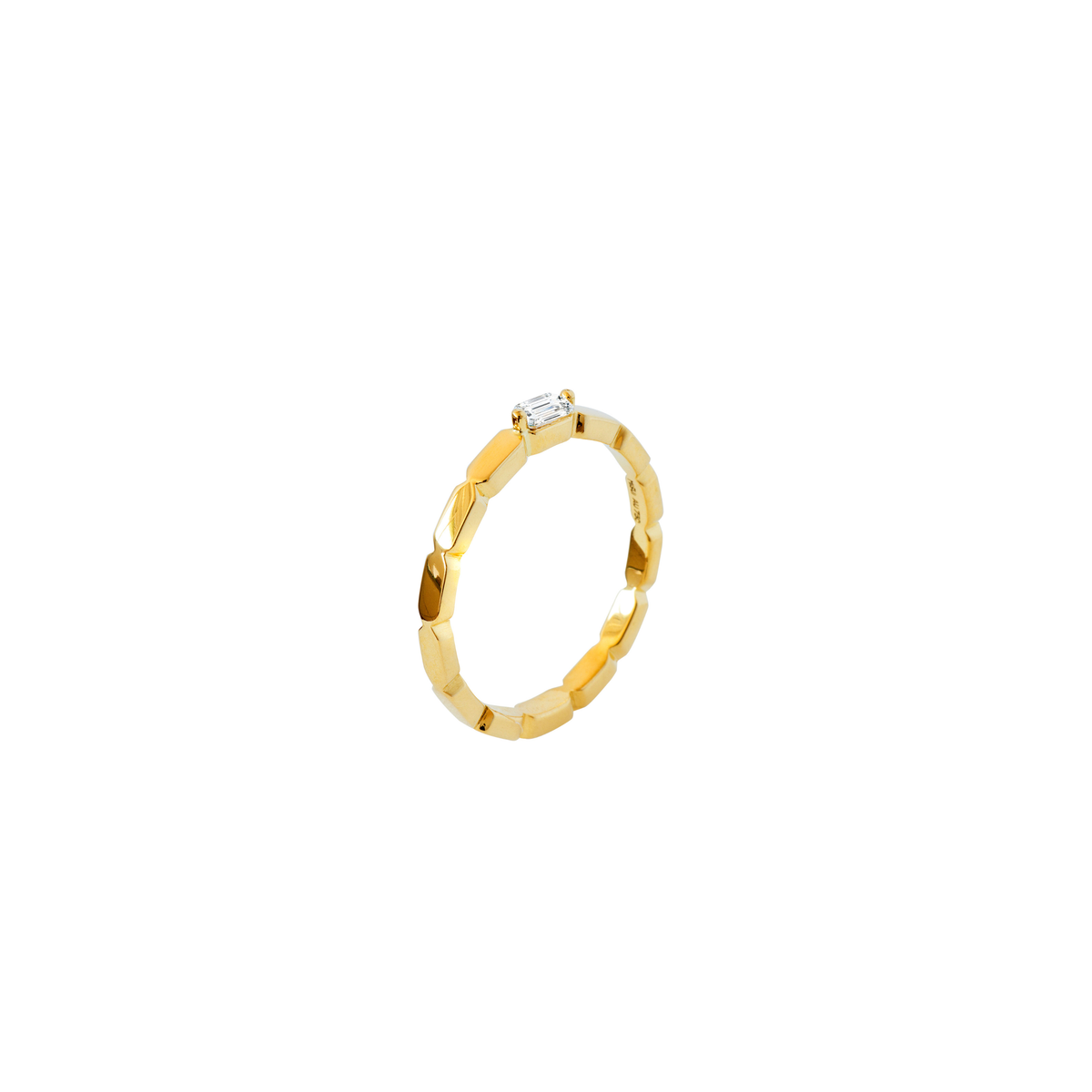 STADION ring in 18k yellow gold, diamonds