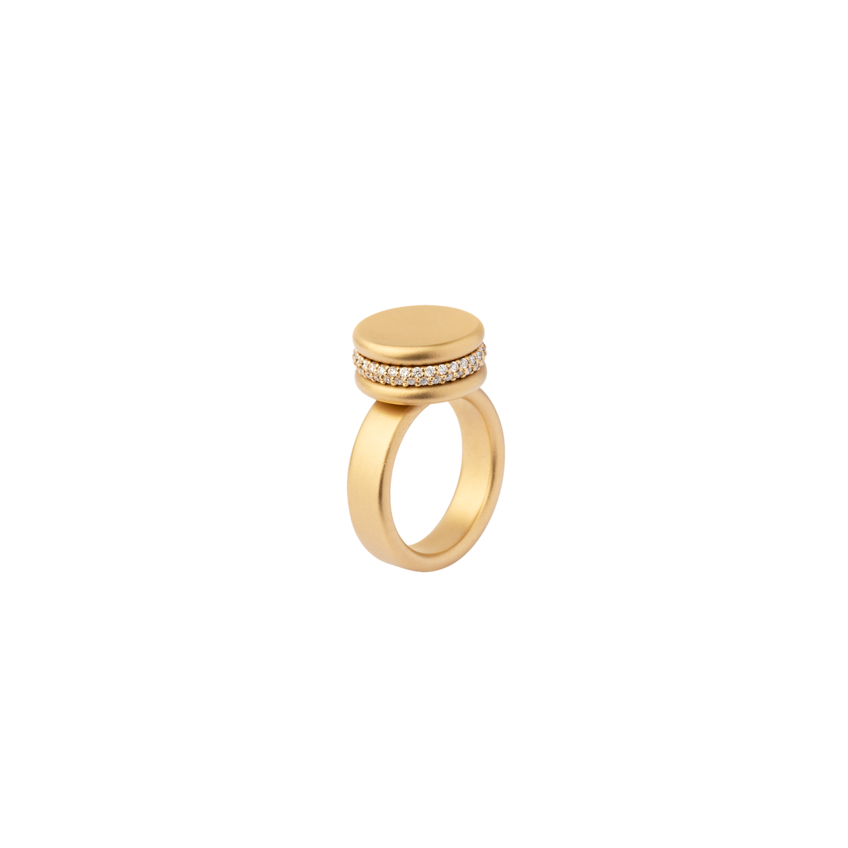 BAU ring in 18k yellow gold, diamonds