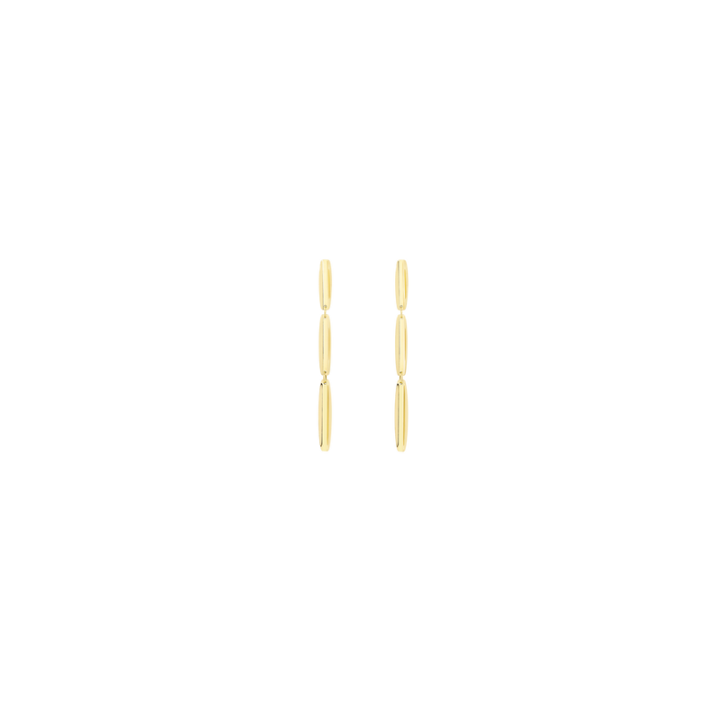 VIA earrings in 18k yellow gold, medium, oval shape