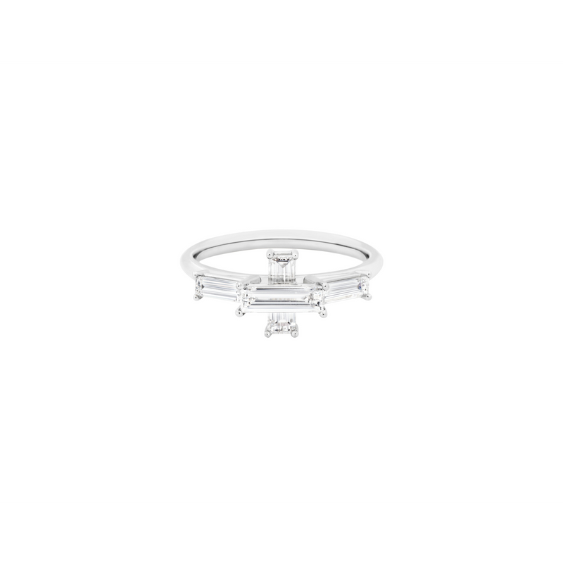 LIGHT/BEAM ring in platinum 950, diamonds