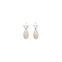 CLEAR PINK earrings in 950 platinum, Pink pacific coral and diamonds
