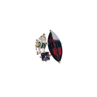 KLAR OOAK ring in 18k yellow gold, garnet and tourmalines
