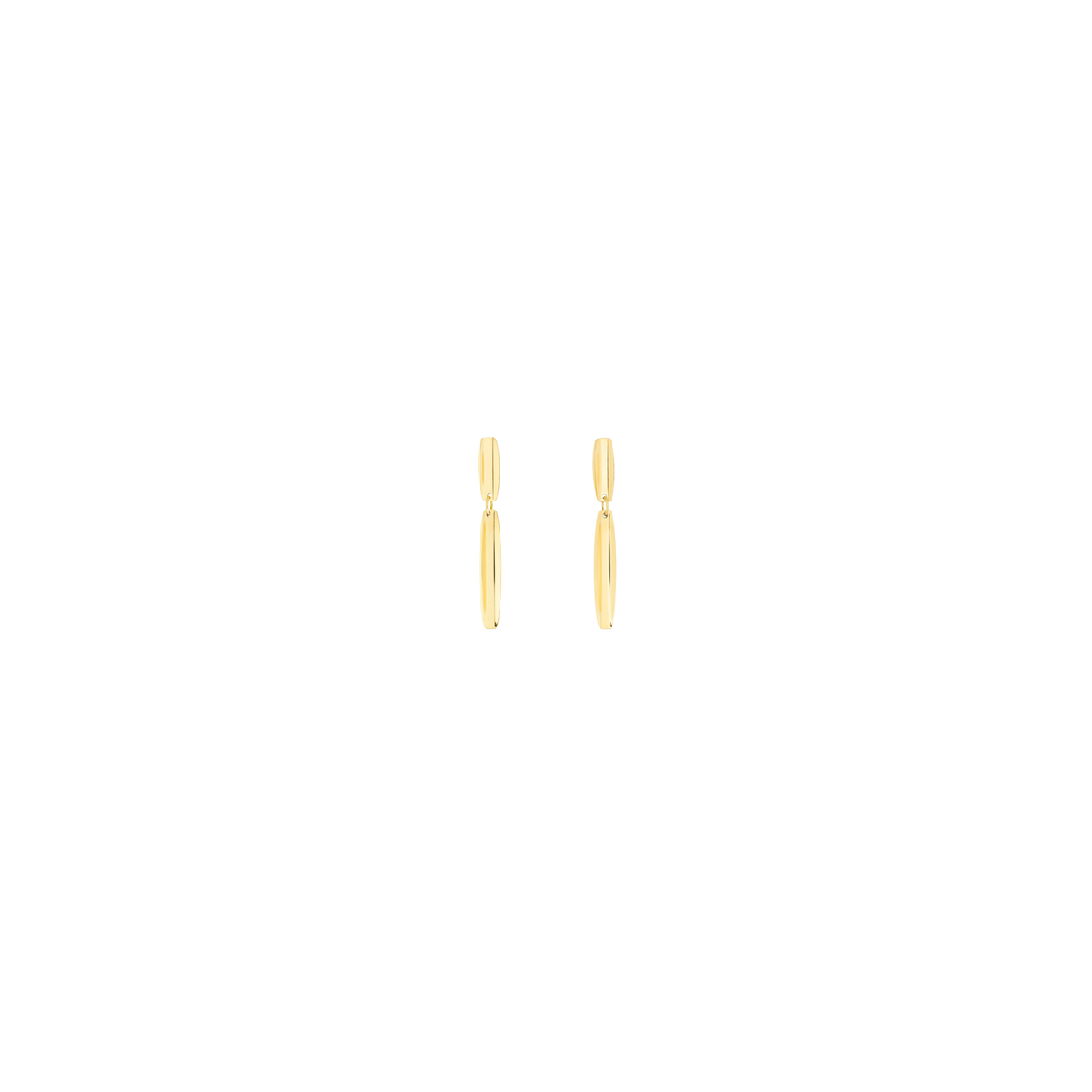 VIA earrings in 18k yellow gold, short, oval shape