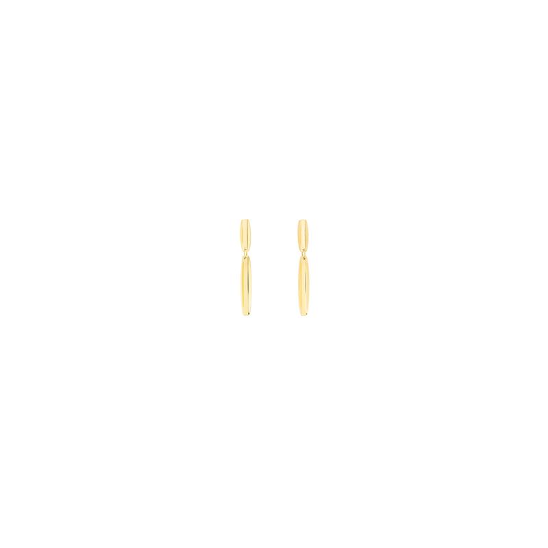 VIA earrings in 18k yellow gold, short, oval shape