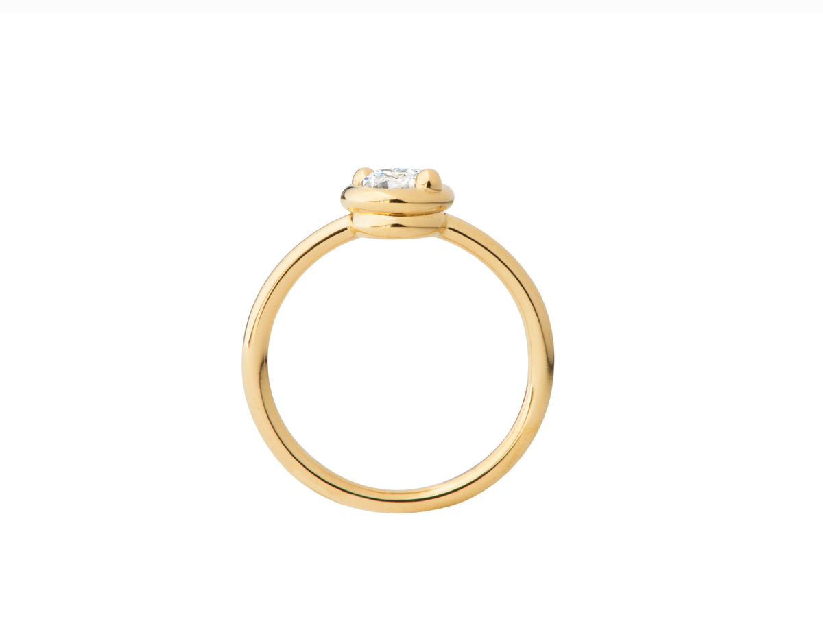 DUO ring in 18k yellow gold, diamond