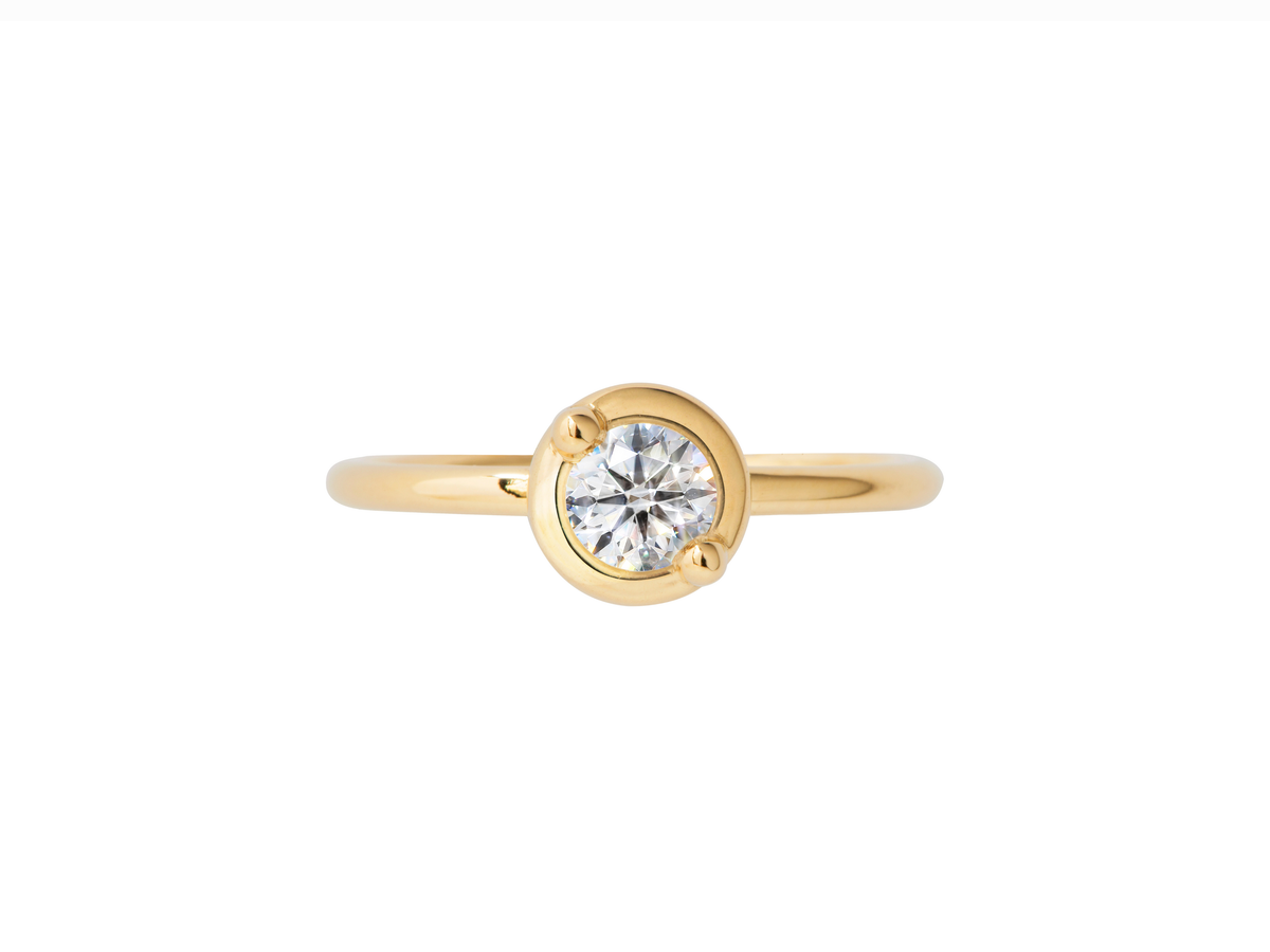 DUO ring in 18k yellow gold, diamond
