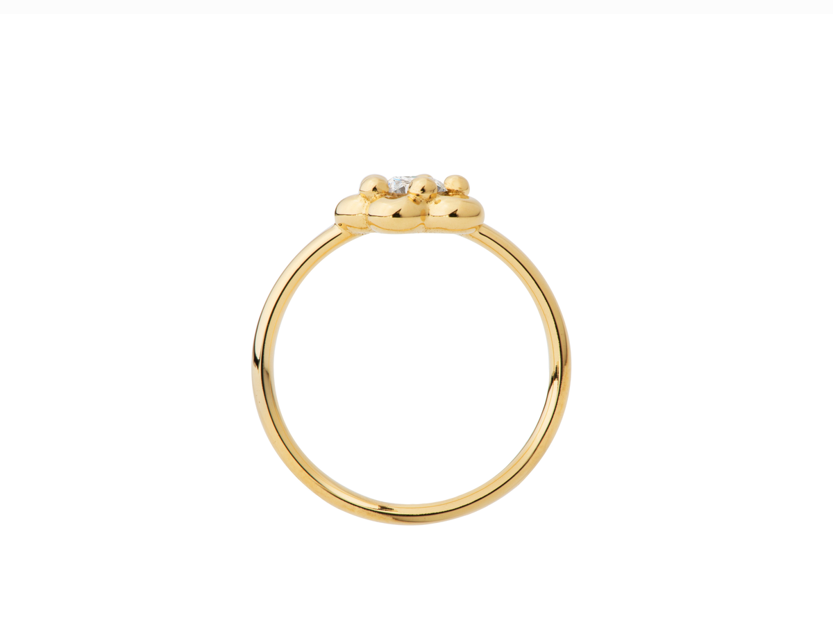 PURE ring in 18k yellow gold, diamond