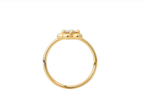 PURE ring in 18k yellow gold, diamond