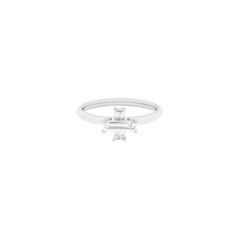 LIGHT/BEAM ring in platinum 950, diamonds