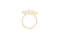KLAR ring in 18k yellow gold, golden beryl and morganite