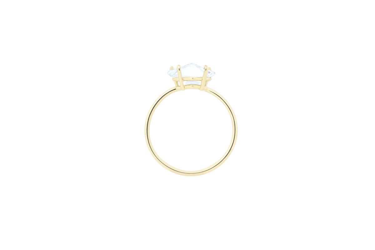 KLAR ring in 18k yellow gold, aquamarine