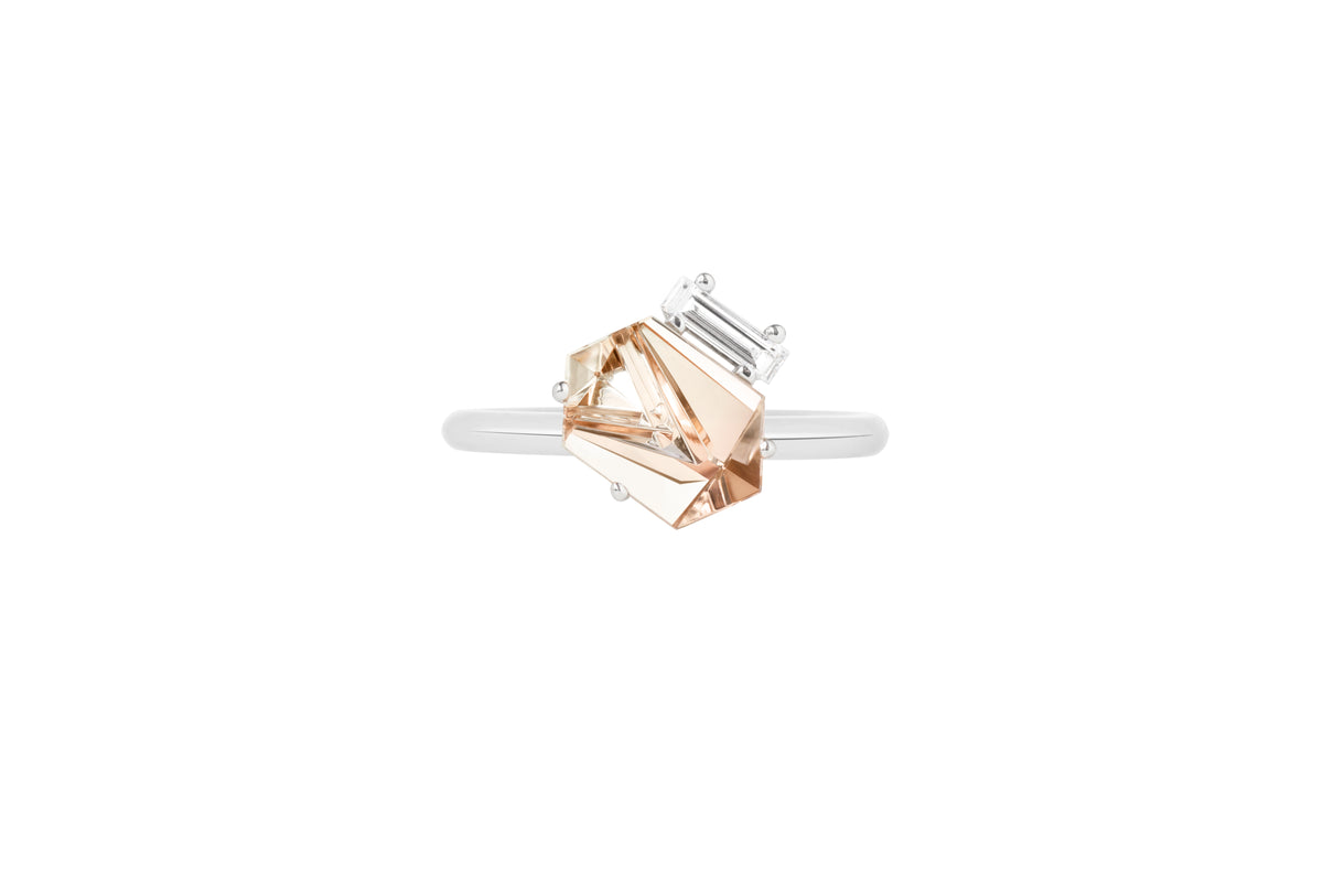 KLAR OOAK ring in 950 platinum, tourmaline and diamond