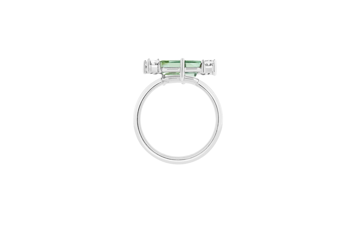 KLAR OOAK ring in 950 platinum, tourmaline and diamonds