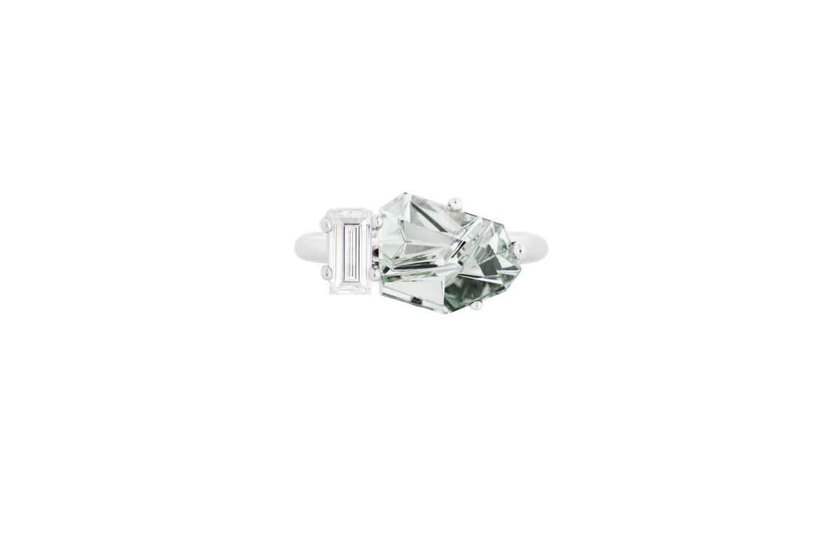 KLAR OOAK ring in 950 platinum, tourmaline and diamond